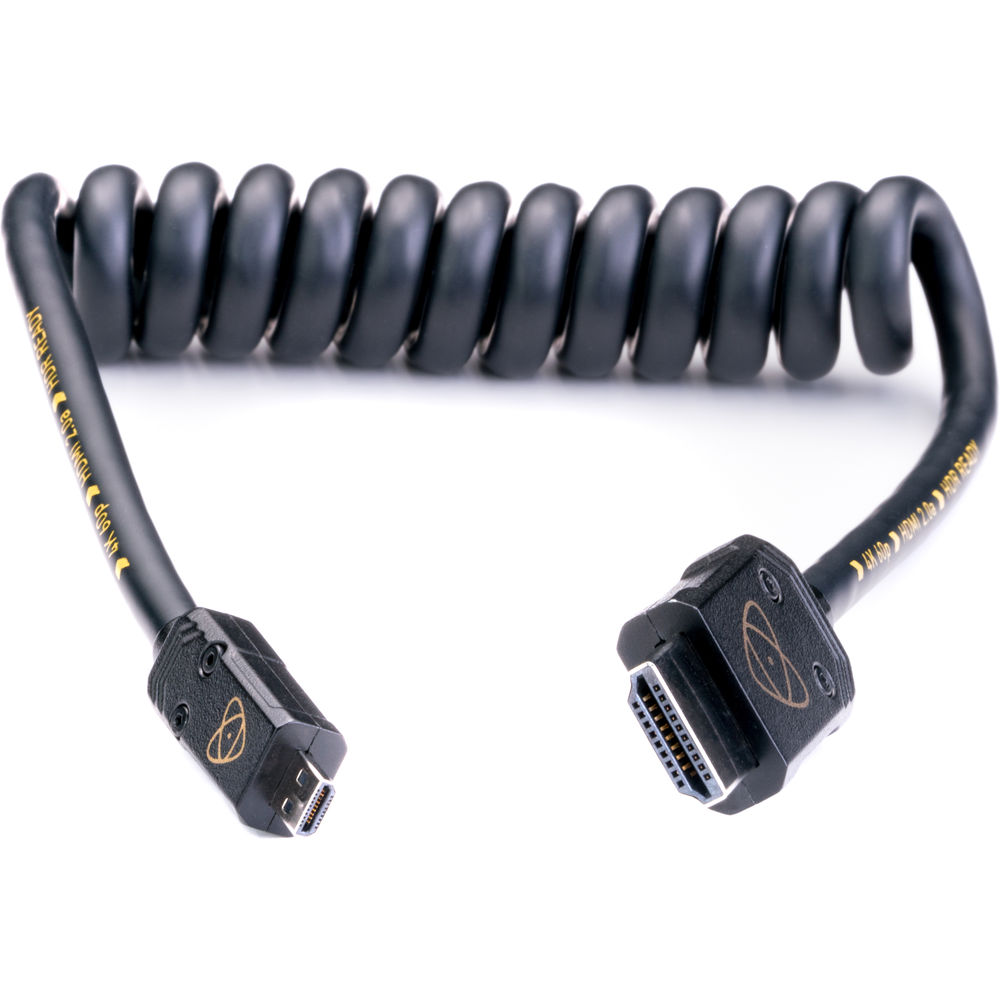 ATOMOS ATOMFLEX PRO HDMI COILED CABLE (Mini to Full 40cm) HDMI2.0