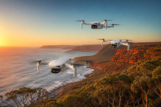 DJI Mini 4K vs DJI Lito 1 vs Lito X1 flying over Australian coast at sunset