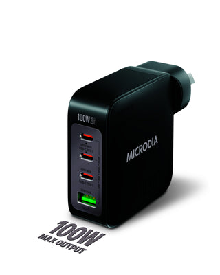 MICRODIA SMARTCube Nano 100W 4 Port GaN Wall Charger - Black