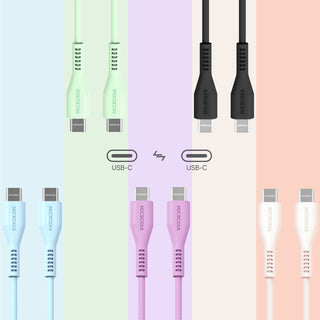 MICRODIA Fruitywire Liquid Silicon PD60W 1.3m USB-C to USB-C Cable - Lavender