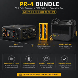 Deity Microphones PR-4 Portable 4-Input / 6-Track 32-Bit Float Field Recorder KIT