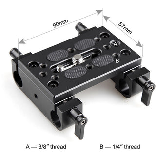 SmallRig 1775 Mounting Plate with Dual 15mm Rod Clamps