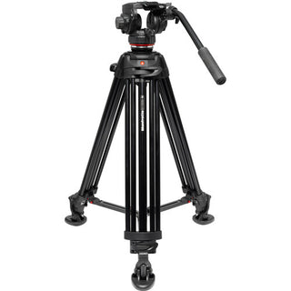Manfrotto 502X Fluid Video Head & MVTTWINMA Aluminum Tripod with Mid-Level Spreader