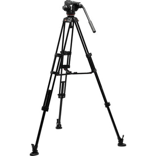 Manfrotto 502X Fluid Video Head & MVTTWINMA Aluminum Tripod with Mid-Level Spreader