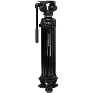 Manfrotto 502X Fluid Video Head & MVTTWINMA Aluminum Tripod with Mid-Level Spreader