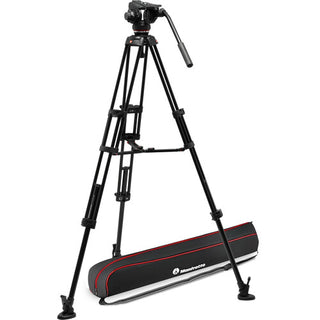 Manfrotto 502X Fluid Video Head & MVTTWINMA Aluminum Tripod with Mid-Level Spreader