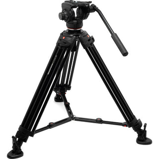 Manfrotto 502X Fluid Video Head & MVTTWINMA Aluminum Tripod with Mid-Level Spreader