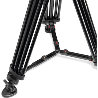 Manfrotto 502X Fluid Video Head & MVTTWINMA Aluminum Tripod with Mid-Level Spreader
