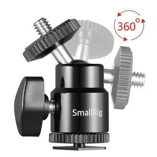 SmallRig 2059 Camera Hot Shoe Mount with 1/4"-20 Screw Ball Head (2-Pack)