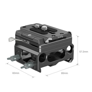 SmallRig 3067 Lightweight Magnesium Alloy Baseplate with Dual 15mm LWS Rod Clamp