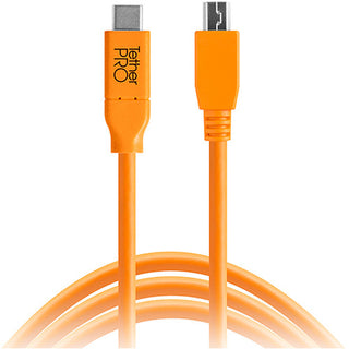 Tether Tools TetherPro USB-C to USB 2.0 Mini-B 5-Pin 4.6m Hi-Vis Orange