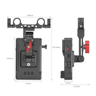 SmallRig 3499 V Mount Battery Adapter Plate (Basic Version) with Extension Arm