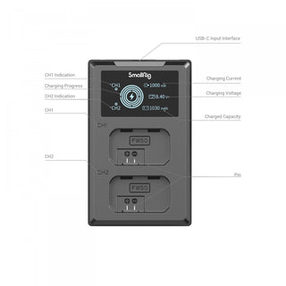 SmallRig 3818 NP-FW50 Dual-Battery and Charger Kit