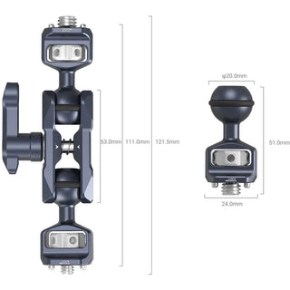 SmallRig 3874 Magic Arm with Dual Ball Heads (1/4"-20 and 3/8"-16 ARRI Locating Screws)