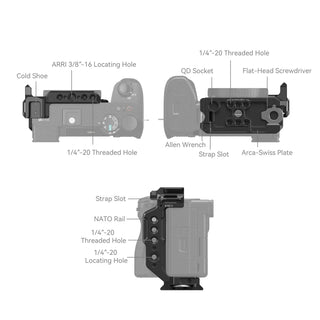 SmallRig 4337 Half Cage for Sony Alpha 6700 / 6600 / 6500 / 6400