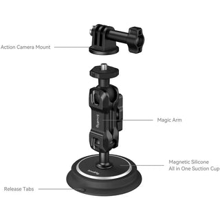 SmallRig 4466 Magic Arm & Magnetic Suction Cup Mounting Support Kit for Action Cameras