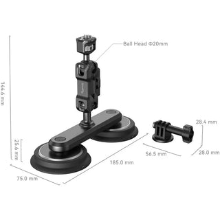 SmallRig 4467 Dual Magnetic Suction Cup Mounting Support Kit for Action Cameras