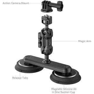 SmallRig 4467 Dual Magnetic Suction Cup Mounting Support Kit for Action Cameras