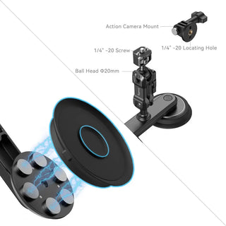 SmallRig 4467 Dual Magnetic Suction Cup Mounting Support Kit for Action Cameras