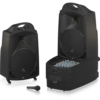 Behringer Europort PPA2000BT 2000W PA System with Two Speakers, Powered Mixer, Klark Teknik FX, Bluetooth Audio, and Mic