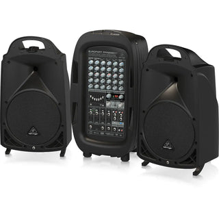 Behringer Europort PPA2000BT 2000W PA System with Two Speakers, Powered Mixer, Klark Teknik FX, Bluetooth Audio, and Mic