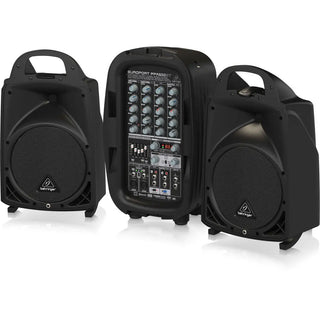 Behringer Europort PPA500BT 500W PA System with Two Speakers, Powered Mixer, Klark Teknik FX, Bluetooth Audio, and Mic