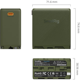 SmallRig 4577 L-Series/NP-F970 USB-C Rechargeable Camera Battery (Green)