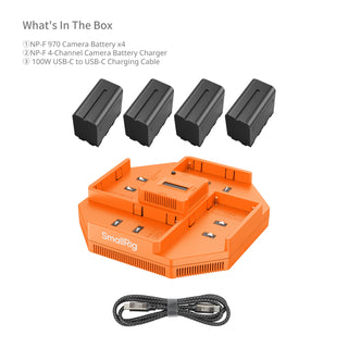 SmallRig 4834 NP-F970 4-Channel Camera Battery Charger & 4-Battery Kit