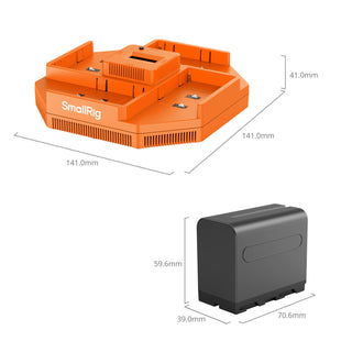 SmallRig 4834 NP-F970 4-Channel Camera Battery Charger & 4-Battery Kit