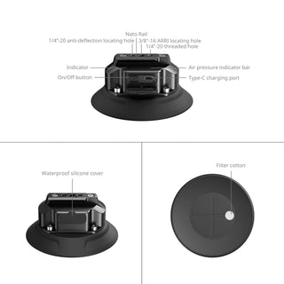 SmallRig 5399 5" Electric Suction Cup Mount Kit 