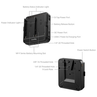 SmallRig 5536 Adapter Plate for NP-F Type Batteries (Supports UPS) 
