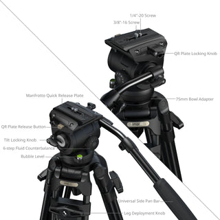 SmallRig 5579 FSD16 FreeSpeed Heavy-Duty Aluminum Alloy Tripod