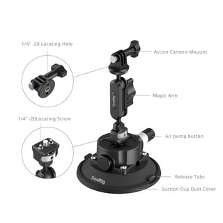 SmallRig 5855B 4.5" Suction Cup Mount for Action Cameras 