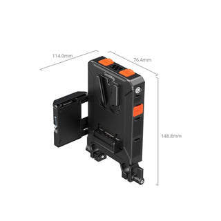 SmallRig 5881 Intelligent Power Management V-Mount Battery Mount Plate with 15mm Dual Rod Clamp 
