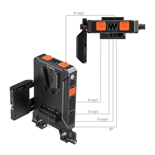 SmallRig 5881 Intelligent Power Management V-Mount Battery Mount Plate with 15mm Dual Rod Clamp 