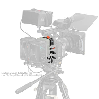 SmallRig 5881 Intelligent Power Management V-Mount Battery Mount Plate with 15mm Dual Rod Clamp 