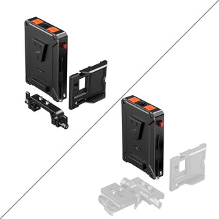 SmallRig 5881 Intelligent Power Management V-Mount Battery Mount Plate with 15mm Dual Rod Clamp 