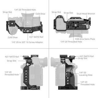 SmallRig 6702 "HawkLock" Quick Release Cage for Sony Alpha 7R VI 