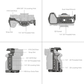 SmallRig 4481 HawkLock Quick Release Cage for Sony Alpha 7R V / Alpha 7 IV / Alpha 7S III / Alpha 1 / Alpha 7R IV