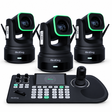 BirdDog X4 Ultra 4K PTZ 3-Camera Kit with KBD PTZ Controller (Black)