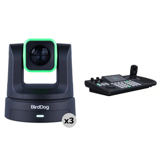 BirdDog 3 x X5 Ultra PTZ Cameras & KBD PTZ Controller Combo (Black)