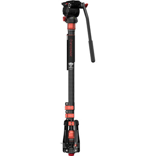 iFootage Cobra 3 C180F-P Carbon Fiber Monopod with Pedal-Release Mini Tripod Base and K5S Fluid Head