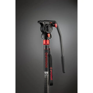 iFootage Cobra 3 C180F-P Carbon Fiber Monopod with Pedal-Release Mini Tripod Base and K5S Fluid Head