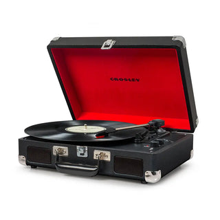Crosley Cruiser Bluetooth Portable Turntable - Black + Bundled Crosley Record Storage Display Stand Crosley