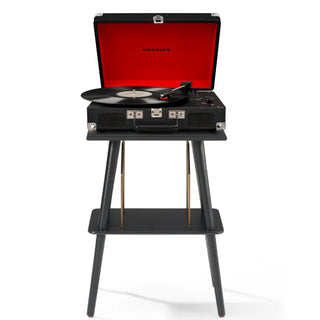 Crosley Cruiser Bluetooth Portable Turntable + Crosley Turntable Stand Bundle - Black Crosley