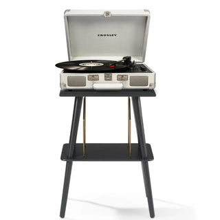 Crosley Cruiser Bluetooth Portable Turntable + Crosley Turntable  Stand Bundle- White Sands Crosley