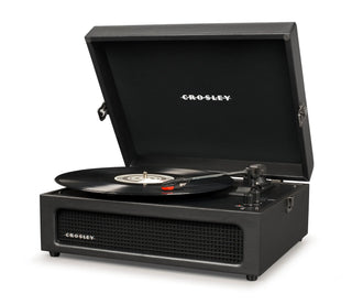 Crosley Voyager Bluetooth Portable Turntable - Black + Bundled Crosley Record Storage Display Stand Crosley