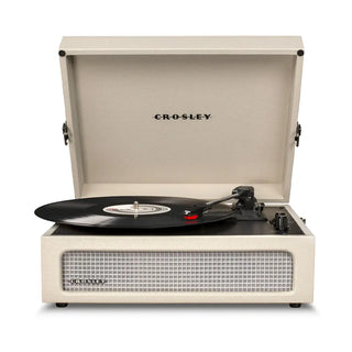 Crosley Voyager Bluetooth Portable Turntable - Dune + Bundled Crosley Record Storage Display Stand Crosley
