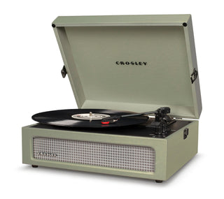 Crosley Voyager Sage - Bluetooth Portable Turntable  & Record Storage Crate Crosley