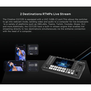 CineTreak Cinelive C2S SDI and HDMI Video Switcher with Built-In 5.5" LCD Screen